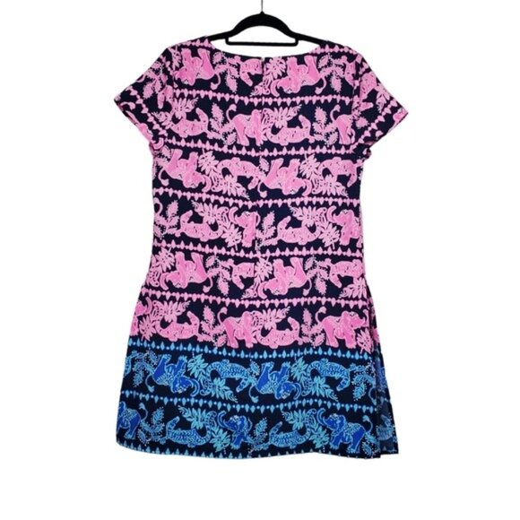 Lilly Pulitzer Womens High Tide Navy Pink Elephant Print Blanca Romper Size 12 - Picture 7 of 9